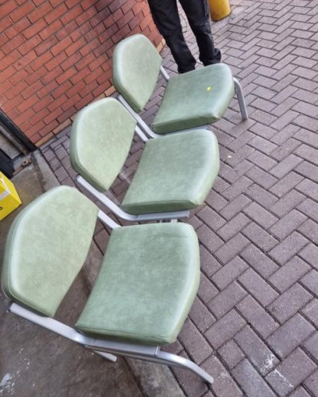 green 3 seater bench