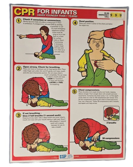 Laminated CPR Poster For Infant