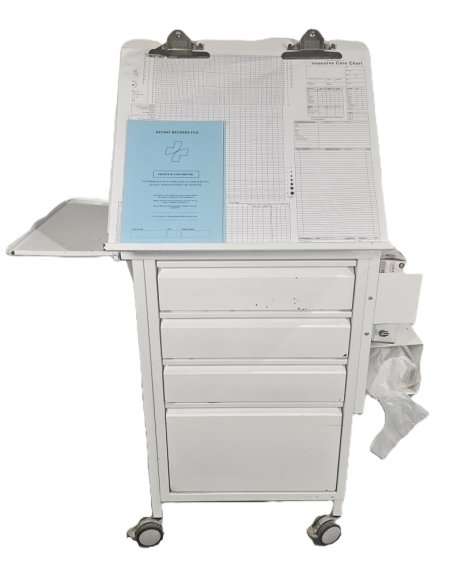 ICU Chart Table With Glove & Apron Dispenser 