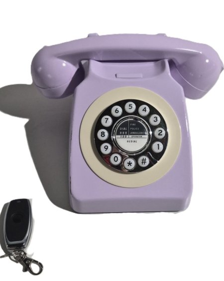 Modified Rotary Phone With Vibrating Handset Purple