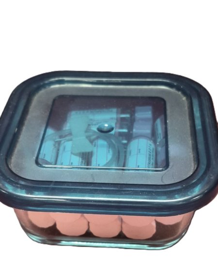 Small Glass Containers Blue Lid (Dressed)