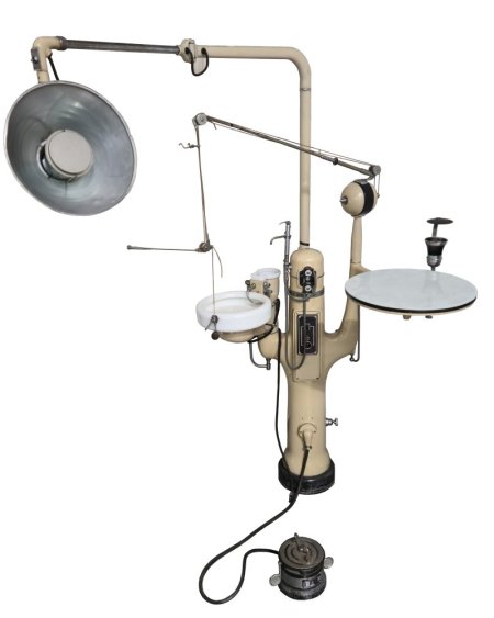 Period Cream Dental Spitoon With Over Head Light