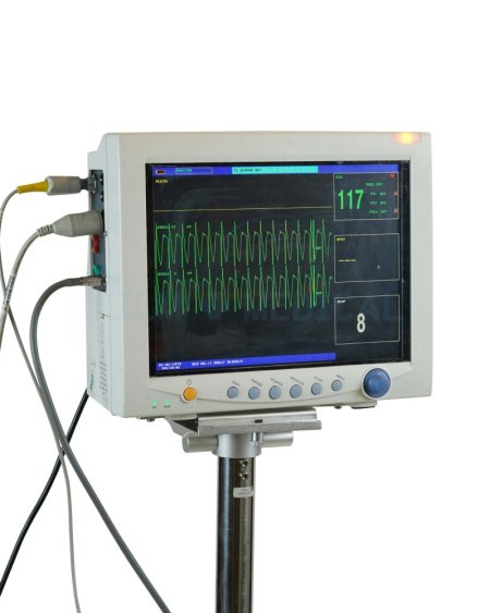 Heart Heart monitor On Removable Stand  With Finger Probe, Bp Cuff + Simulator, Electrodes, x2 Ecg Leads, Instructions