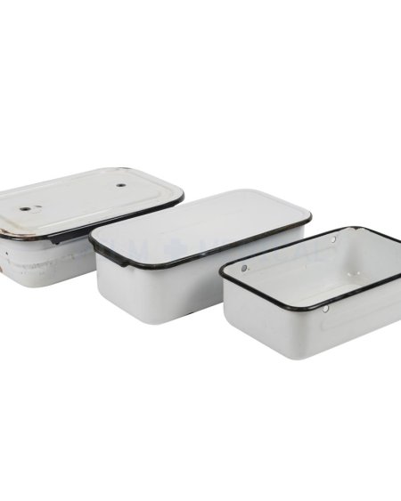 Group Of Enamel Trays Priced Individually 