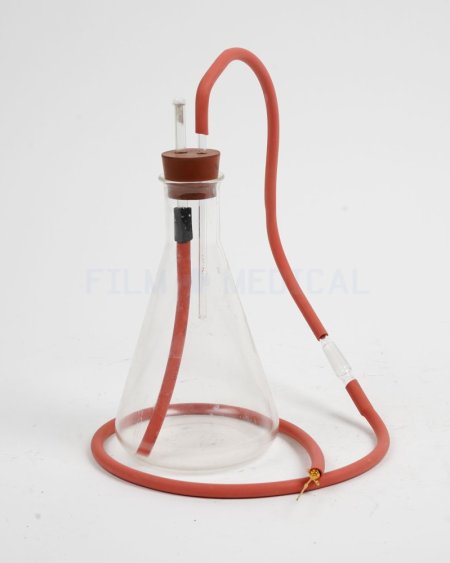 Conical Flask With Tubing With Iv Cannula 