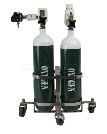 Oxygen Tanks In Double Trolley 
