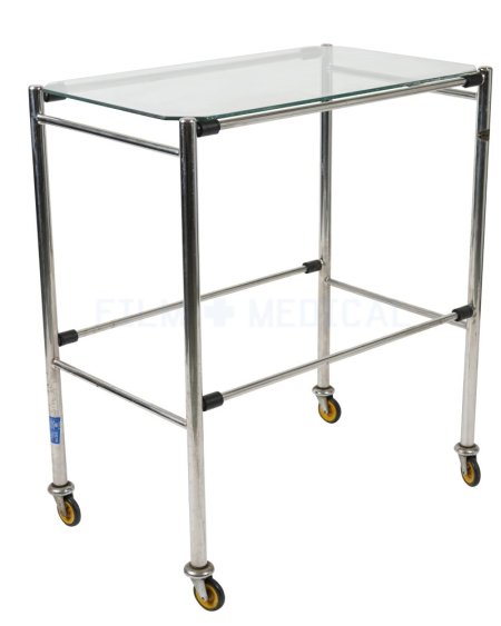Metal Trolley With Glass Shelf