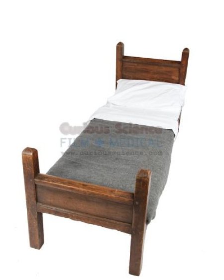 Monastry Bed with Grey Linen Set  Linen Priced Separately	