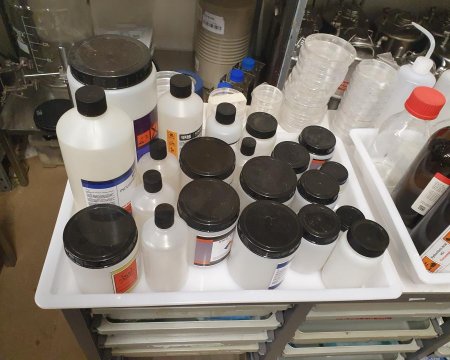 tray of bottles 