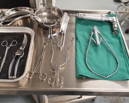dissection trayTrephine T bar instrument  x2 instruments 