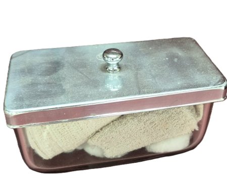 Glass Dish With Metal LId