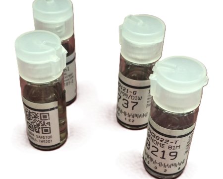 Small Lab Bottle White Lids