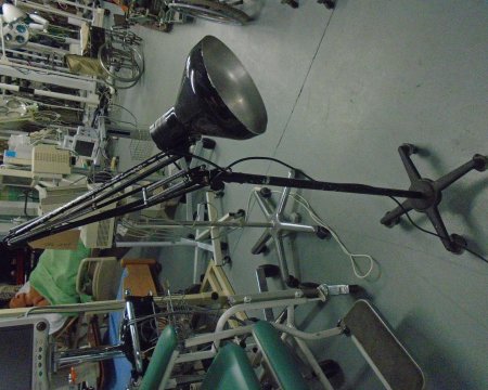 black angle poise light on stand 