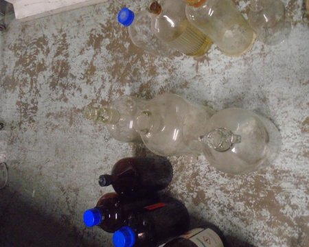 Glass large flagons 