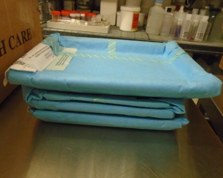 Blue plastic instrument trays 