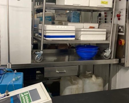 lab table with draw