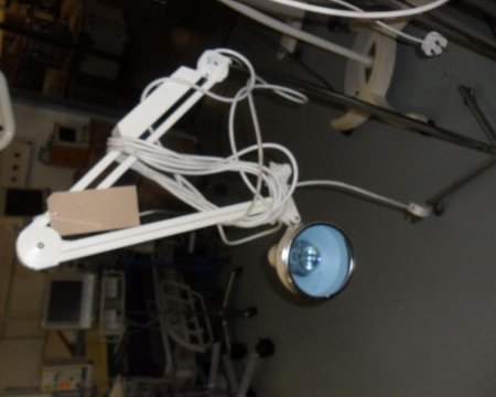 Angle poise lamp on stand cream