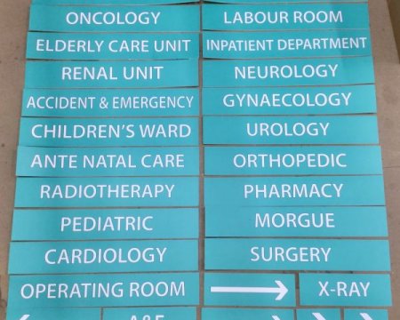 Hospital signs Priced individually 