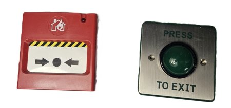 Door Opener Push Button & Break Glass Fire Alarm priced individually 