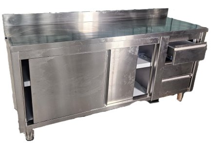 Metal 3 Drawer Table