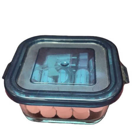 Small Glass Containers Blue Lid (Dressed)