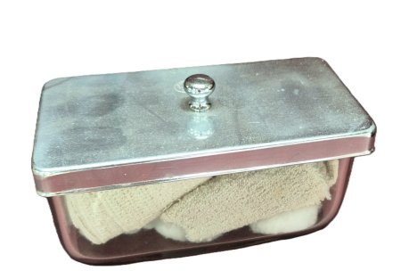 Glass Dish With Metal LId