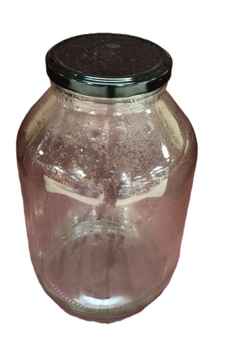 Large Glass Jar With Black Lid