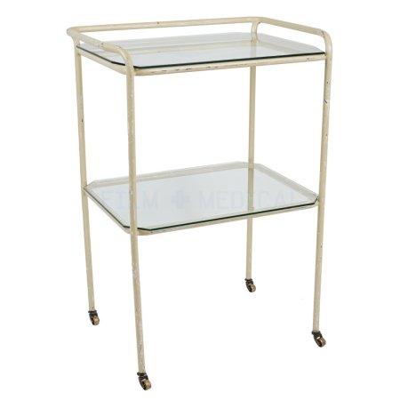 Period Rectangular Trolley With 2 Glass Shelves 