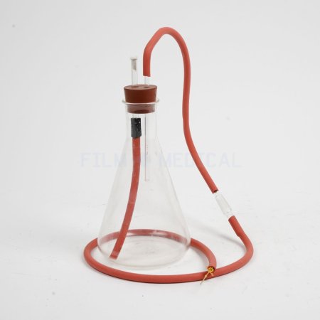 Conical Flask With Tubing With Iv Cannula 