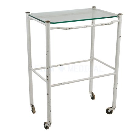 Period Cream Rectangular Trolley 1 Glass Shelf 