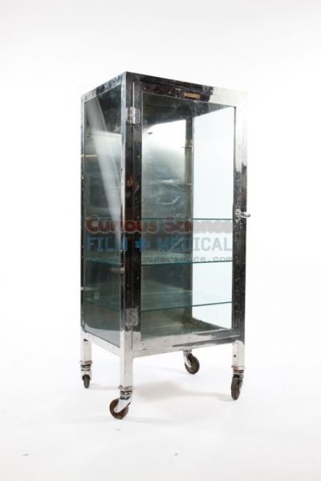 Chrome mortuary cabinet  undressed